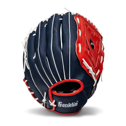 Picture of Franklin Sports Baseball and Softball Glove - Field Master - Baseball and Softball Mitt , Red, White, Blue, 14.0" (pack of 1)