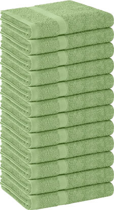 Picture of Utopia Towels - Salon Towel, Pack of 12 (Not Bleach Proof, 16 x 27 Inches) Highly Absorbent Cotton Towels for Hand, Gym, Beauty, Hair, Spa, and Home Hair Care, Sage Green