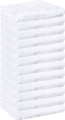 Picture of Utopia Towels - Salon Towel, Pack of 12 (Not Bleach Proof, 16x27 Inches) Highly Absorbent Cotton Towels for Hand, Gym, Beauty, Spa, and Home Hair Care, White