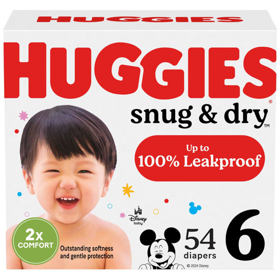 Picture of Huggies Size 6 Diapers, Snug & Dry Baby Diapers, Size 6 (35+ lbs), 54 Count