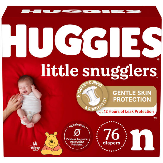 Picture of Huggies Newborn Diapers Little Snugglers Newborn Diapers, Size Newborn (up to 10 lbs), 76 Count