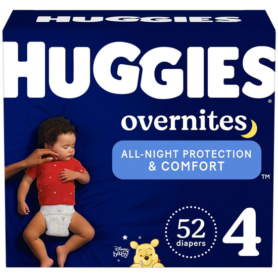 Picture of Huggies Size 4 Overnites Baby Diapers: Overnight Diapers, Size 4 (22-37 lbs), 52 Ct