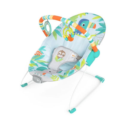 Picture of Bright Starts Baby Bouncer Soothing Vibrations Infant Seat - Removable -Toy Bar, Nonslip Feet, 0-6 Months Up to 20 lbs (Rainforest Vibes)