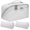 Picture of Travel Makeup Bag for Women Organizer: 3 Set Large Capacity Cosmetic Bags - Toiletry Bag with Divider 03-Z-Silver