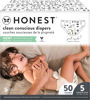 Picture of The Honest Company Clean Conscious Diapers | Plant-Based, Sustainable | Pattern Play | Club Box, Size 5 (27+ lbs), 50 Count