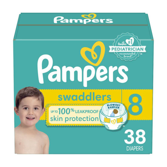 Picture of Pampers Swaddlers Diapers - Size 8, 38 Count, Ultra Soft Disposable Baby Diapers