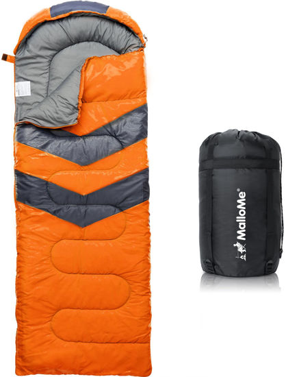 Picture of MalloMe Sleeping Bags for Adults Cold Weather & Warm - Backpacking Camping Sleeping Bag for Kids 10-12, Girls, Boys - Lightweight Compact Camping Essentials Gear Accessories Hiking Sleep Must Haves