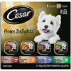 Picture of CESAR HOME DELIGHTS Adult Wet Dog Food Pot Roast & Vegetable, Beef Stew, Turkey Potato & Green Bean, and Hearth Chicken & Noodle Variety Pack, 3.5 oz. Easy Peel Trays, Pack of 24