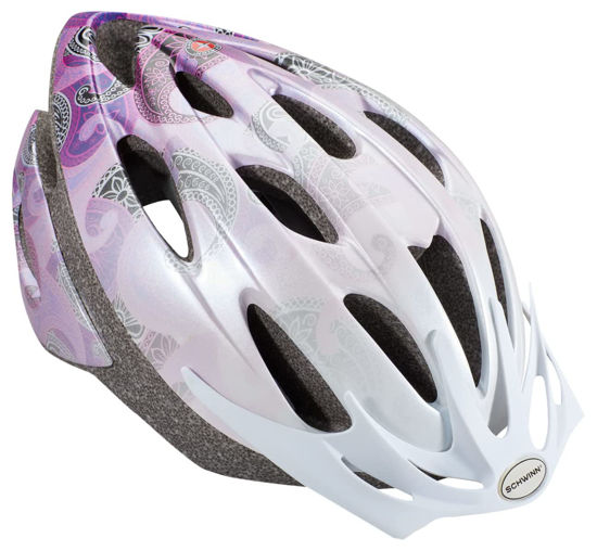 Picture of Schwinn Thrasher Bike Helmet for Adult Men Women Age 14+ with Suggested Fit 58-62cm, Lightweight with Adjustable Side and Chin Strap, No Light, Pink/Purple