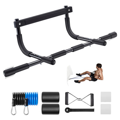 Picture of Ally Peaks Pull Up Bar for Doorway | Thickened Steel Max Limit 440 lbs Upper Body Workout| Multi-Grip Strength| Indoor Chin-Up Bar Fitness Trainer for Home Gym Portable