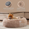 Picture of Bedsure Calming Dog Bed for Small Dogs - Donut Washable Small Pet Bed, 23 inches Anti-Slip Round Fluffy Plush Faux Fur Large Cat Bed, Fits up to 25 lbs Pets, Camel