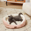 Picture of Bedsure Dog Beds for Small Dogs - Round Cat Beds for Indoor Cats, Washable Pet Bed for Puppy and Kitten with Slip-Resistant Bottom, 25 Inches, Peach Pink