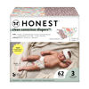 Picture of The Honest Company Clean Conscious Diapers | Plant-Based, Sustainable | Wild Thang + Flower Power | Club Box, Size 3 (16-28 lbs), 62 Count