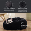 Picture of Bedsure Calming Dog Bed for Small Dogs - Donut Washable Small Pet Bed, 23 inches Anti-Slip Round Fluffy Plush Faux Fur Large Cat Bed, Fits up to 25 lbs Pets, Black