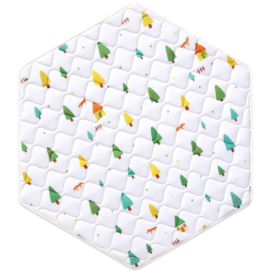 Picture of Premium Foam Baby Hexagon Mat 59" X 59", Thick One-Piece Crawling Mat, Odorless BabyMat Floor Mat, Non-Slip Cushioned Baby Playmat for Infants,Babies,Toddlers. Machine Washable for Easy Care.