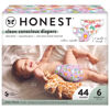 Picture of The Honest Company Clean Conscious Diapers | Plant-Based, Sustainable | Sky's the Limit + Wingin It | Club Box, Size 6 (35+ lbs), 44 Count