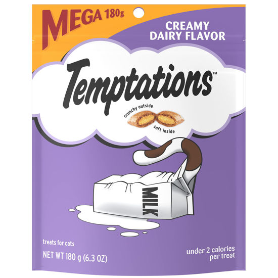 Picture of Temptations Classic Crunchy and Soft Cat Treats Creamy Dairy Flavor, 6.3 oz. Pouch (Pack of 10)