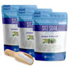 Picture of Sitz Bath Salt (3-Pack with Scoop) Hemorrhoid Soothing Sitz Soak Epsom Salt with Pure Essential Oils in BPA-Free Pouch with Easy Press Seal Made in USA with Bamboo Scoop, Three Pouches 6-Lbs Total