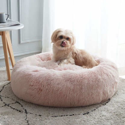 Picture of WESTERN HOME WH Calming Dog & Cat Bed, Anti-Anxiety Donut Cuddler Warming Cozy Soft Round Bed, Fluffy Faux Fur Plush Cushion Bed for Small Medium Dogs and Cats (20"/24"/27"/30")