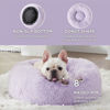 Picture of Bedsure Calming Dog Bed for Small Dogs - Donut Washable Small Pet Bed, 23 inches Anti-Slip Round Fluffy Plush Faux Fur Large Cat Bed, Fits up to 25 lbs Pets, Purple