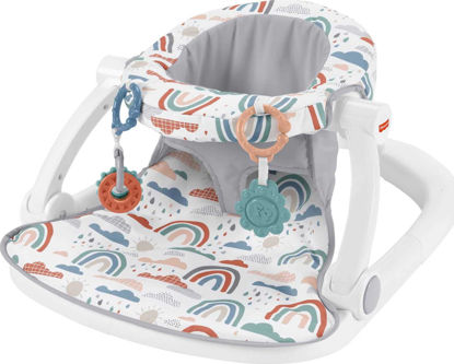 Picture of Fisher-Price Portable Baby Chair Sit-Me-Up Floor Seat with Developmental Toys & Machine Washable Seat Pad, Rainbow Sprinkles