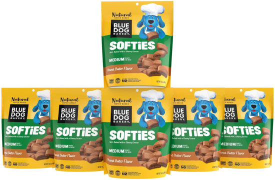 Picture of Blue Dog Bakery Natural Dog Treats, Softies, Peanut Butter Flavor, 16.2oz Bag, 6 Bags