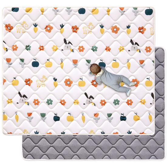 Picture of Premium Foam Baby Play Mat 79" X 59", Thick One-Piece Crawling Mat, Odorless Baby Mat Floor Mat, Non-Slip Cushioned Baby Playmat for Infants,Babies,Toddlers. Machine Washable for Easy Care.