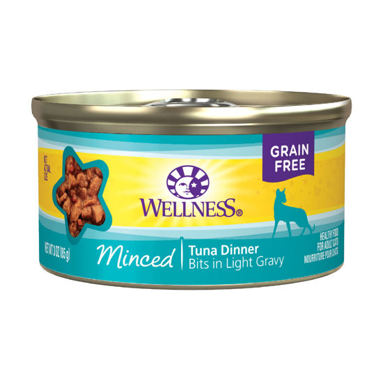 Picture of Wellness Complete Health Natural Grain Free Wet Canned Cat Food, Minced Tuna Entrée in Light Gravy, 3-Ounce Can (Pack of 24)