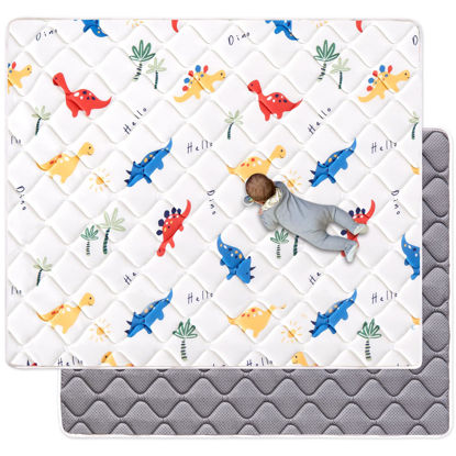 Picture of Premium Foam Baby Play Mat 79" X 63", Thick One-Piece Crawling Mat, Odorless Baby Mat Floor Mat, Non-Slip Cushioned Baby Playmat for Infants,Babies,Toddlers. Machine Washable for Easy Care.