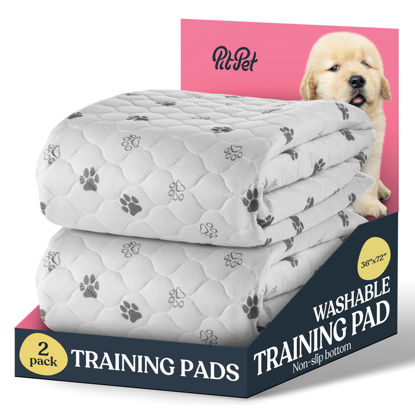 Picture of Super Absorbent Washable Pee Pads for Dogs - 2-Pack Superior Reusable Puppy Pads Pet Training Pads -100% Waterproof Dog Pee Pad Protects Against Urine Leakage Non-Slip Grip Prevents Slipping& Bunching