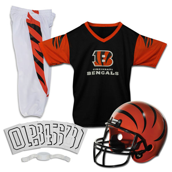 Picture of Franklin Sports Cincinnati Bengals Kids NFL Uniform Set - Youth NFL Team Jersey, Helmet, Pants + Apparel Costume - Official NFL Gear -Youth Small