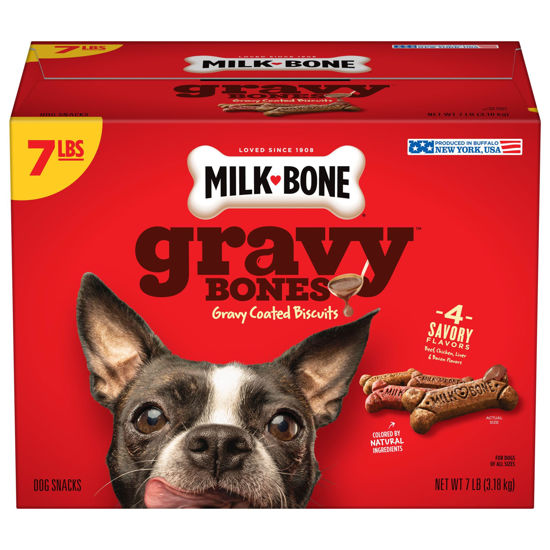 Picture of Milk-Bone Gravy Bones Dog Treats with 4 Savory Meat Flavors Coated in Gravy, 7 Pound