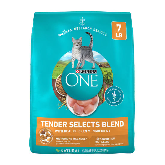 Picture of Purina ONE Natural Dry Cat Food, Tender Selects Blend With Real Chicken - 7 lb. Bag