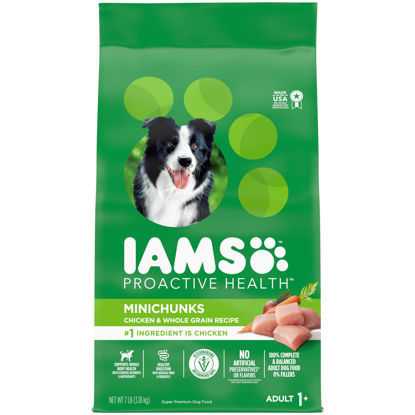 Picture of IAMS Adult Minichunks Small Kibble High Protein Dry Dog Food with Real Chicken, 7 lb. Bag