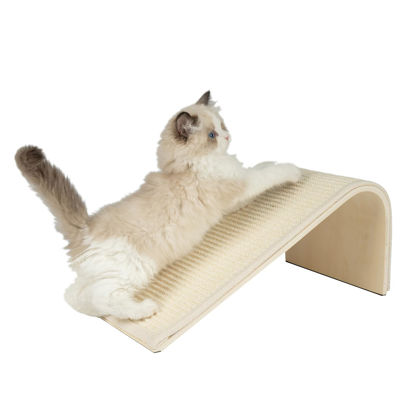 Picture of Best Pet Supplies Catify Sloped Sisal Cat Scratchers for Indoor Cats, Climbing Ramp Fun and Interactive Indoor Play, Supports Natural Pet Behaviors, Heavy Duty - Cream