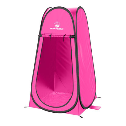 Picture of Pop Up Pod - Privacy Shower Tent, Dressing Room, or Portable Toilet Stall with Carry Bag for Camping, Beach, or Tailgate by Wakeman Outdoors (Pink)