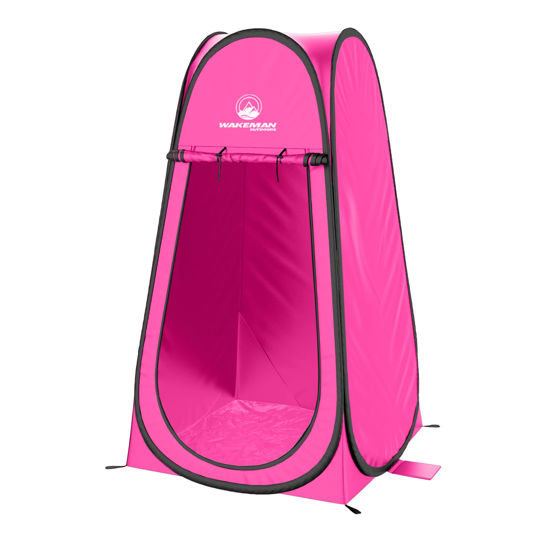 Picture of Pop Up Pod - Privacy Shower Tent, Dressing Room, or Portable Toilet Stall with Carry Bag for Camping, Beach, or Tailgate by Wakeman Outdoors (Pink)