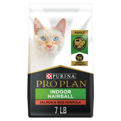 Picture of Purina Pro Plan Hairball Management, Indoor Cat Food, Salmon and Rice Formula - 7 lb. Bag