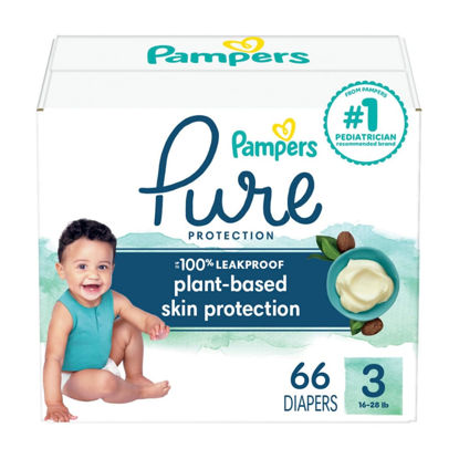 Picture of Pampers Pure Protection Diapers - Size 3, 66 Count, Hypoallergenic Premium Disposable Baby Diapers