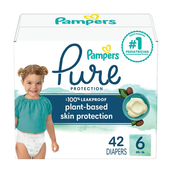 Picture of Pampers Pure Protection Diapers - Size 6, 42 Count, Hypoallergenic Premium Disposable Baby Diapers