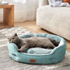 Picture of Bedsure Dog Beds for Small Dogs - Round Cat Beds for Indoor Cats, Washable Pet Bed for Puppy and Kitten with Slip-Resistant Bottom, 25 Inches, Washed Blue