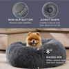 Picture of Bedsure Calming Dog Bed for Small Dogs - Donut Washable Small Pet Bed, 23 inches Anti-Slip Round Fluffy Plush Faux Fur Large Cat Bed, Fits up to 25 lbs Pets, Dark Grey