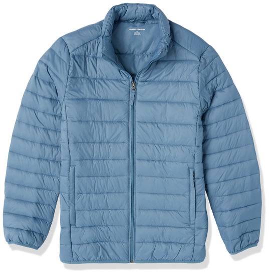 Picture of Amazon Essentials Men's Packable Lightweight Water-Resistant Puffer Jacket (Available in Big & Tall), Light Blue, X-Small