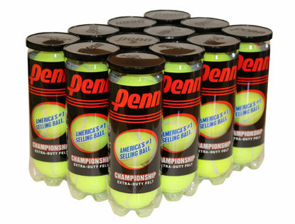 Picture of Penn Championship Tennis Balls - Extra Duty Felt Pressurized Tennis Balls 3 Count(Pack of 12)