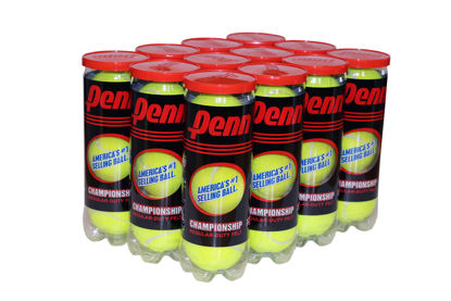 Picture of Penn Championship Tennis Balls - Regular Duty Felt Pressurized Tennis Balls - 12 Cans, 36 Balls