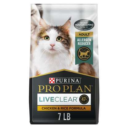 Picture of Purina Pro Plan Allergen Reducing, High Protein Cat Food, LIVECLEAR Chicken and Rice Formula - 7 lb. Bag