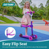 Picture of Gotrax KS3 Kids Kick Scooter, LED Lighted Wheels, Adjustable Height Handlebars and Removable Seat, Lean-to-Steer & Widen Anti-Slip Deck, 3 Wheel Scooter for kids Ages 2-8 and up to 100 Lbs (Purple).