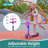 Picture of Gotrax KS3 Kids Kick Scooter, LED Lighted Wheels, Adjustable Height Handlebars and Removable Seat, Lean-to-Steer & Widen Anti-Slip Deck, 3 Wheel Scooter for kids Ages 2-8 and up to 100 Lbs (Purple).