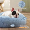 Picture of Bedsure Calming Dog Bed for Small Dogs - Donut Washable Small Pet Bed, Round Anti-Slip Fluffy Plush Faux Fur Large Cat Bed, Fits up to 25 lbs Pets, Blue, 23 inches