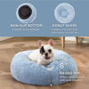 Picture of Bedsure Calming Dog Bed for Small Dogs - Donut Washable Small Pet Bed, Round Anti-Slip Fluffy Plush Faux Fur Large Cat Bed, Fits up to 25 lbs Pets, Blue, 23 inches